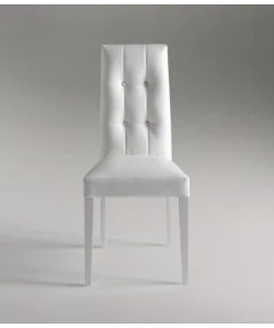 SEDIA DESIGN "DALLAS" IN ECOPELLE BIANCA, 46X45X100 CM